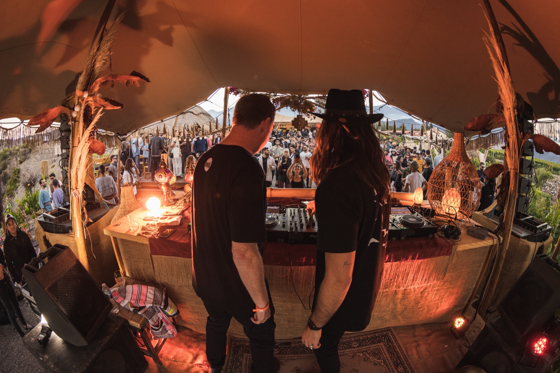 Dastan playing a sunset set at Las Palapas